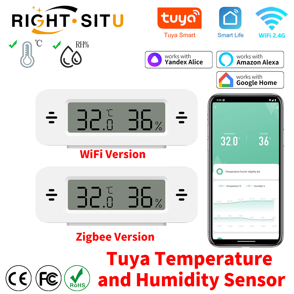 Home Automation Technology - Мини-датчик температуры и влажности Tuya WiFi