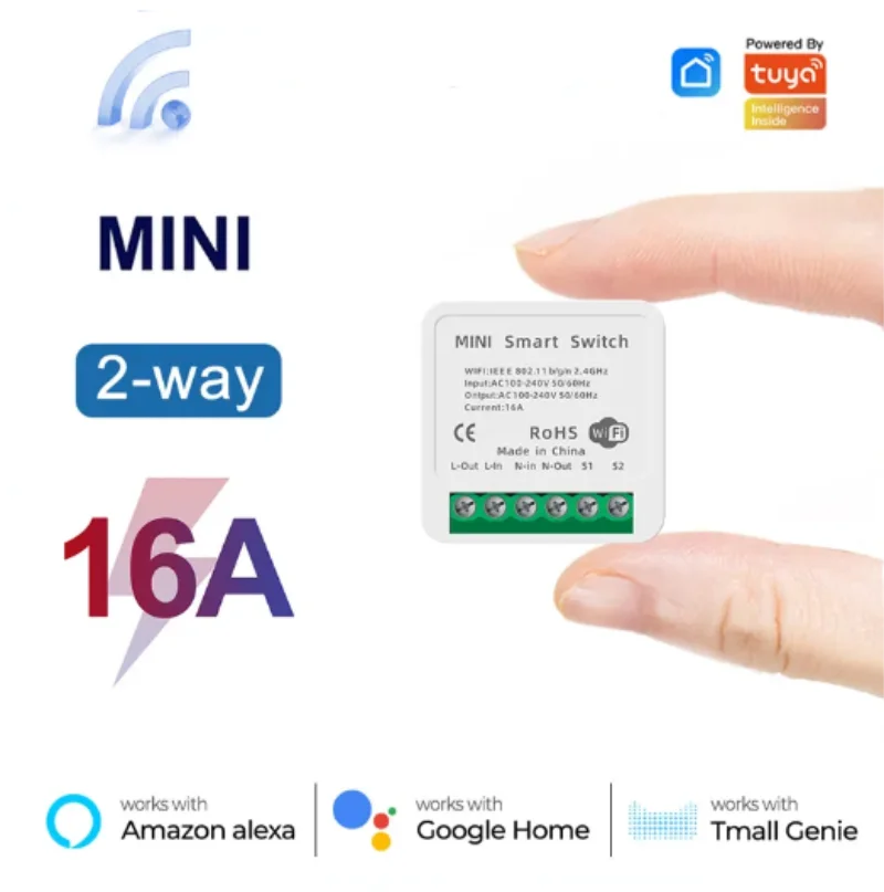 Home Automation Technology - Мини-выключатель Wi-Fi 16А с управлением через