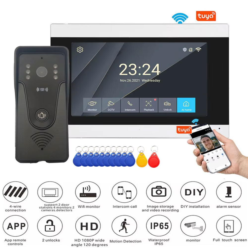 Tuya 1080P 7-дюймовый цветной  – обзор и цена Smart Doorbell Wired
