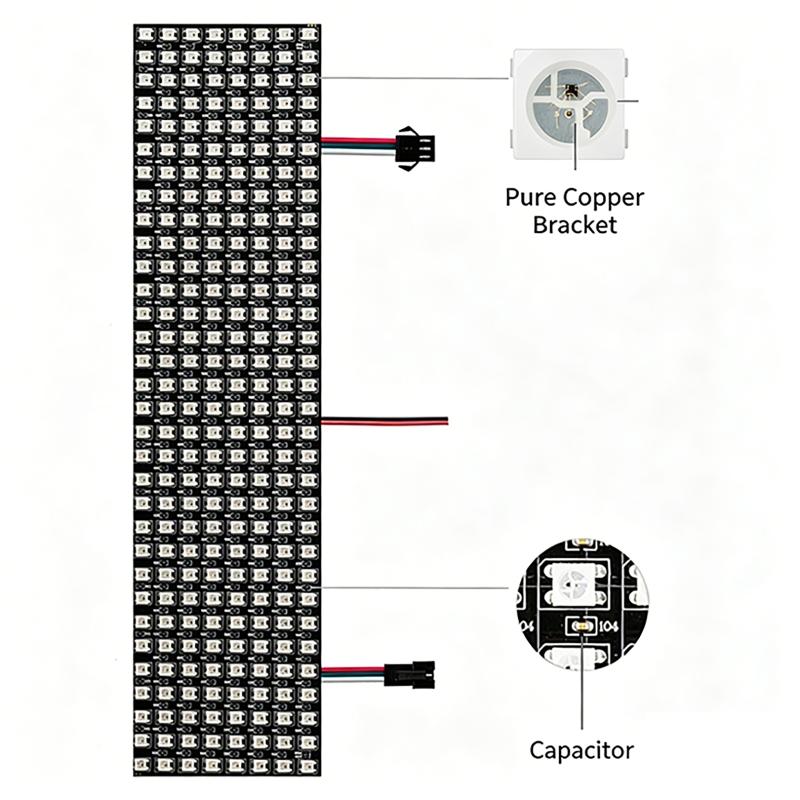 Матричная панель WS2812B Smart – обзор и цена Rgb Led Matrix 8X8